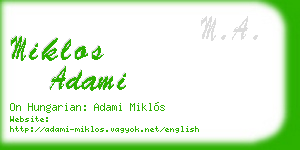 miklos adami business card